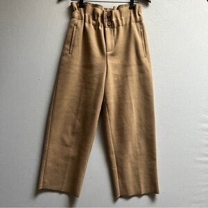 Oak & Fort Stylish Tan High-Waisted cropped Pants Sz S